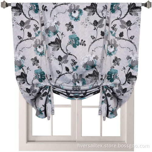 Thermal Insulated Adjustable Floral Tie Up curtain